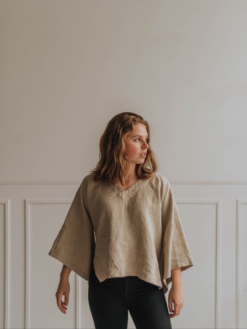 Cedar and Vine Kimono top handmade in Canada 100% linen top